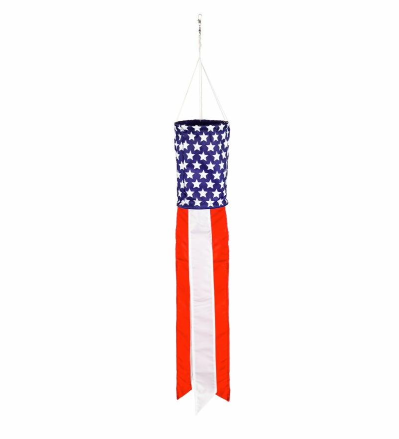 Kinetics & Wind Spinners |   Stars&Stripes Windsock, 54"W x 8"H x 0.59"D Garden Decor Kinetics & Wind Spinners