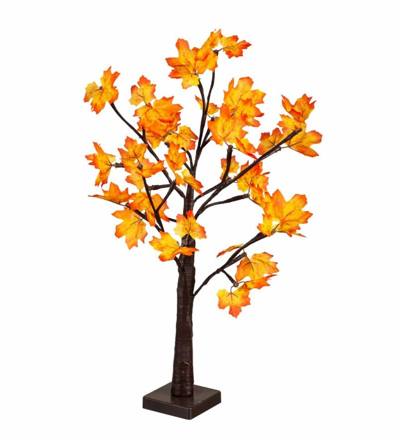 Lanterns & Outdoor Lights |   24" Led Maple Tree With 24 Lights Table Decor, 17"W x 24"H x 17"D Lanterns & Outdoor Lights Lanterns & Outdoor Lights