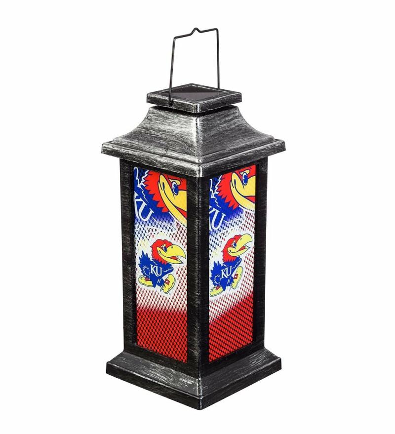 Lanterns & Outdoor Lights |   University Of Kansas Solar Garden Lantern, 10"W x 4.38"H x 4.38"D Lanterns & Outdoor Lights Lanterns & Outdoor Lights