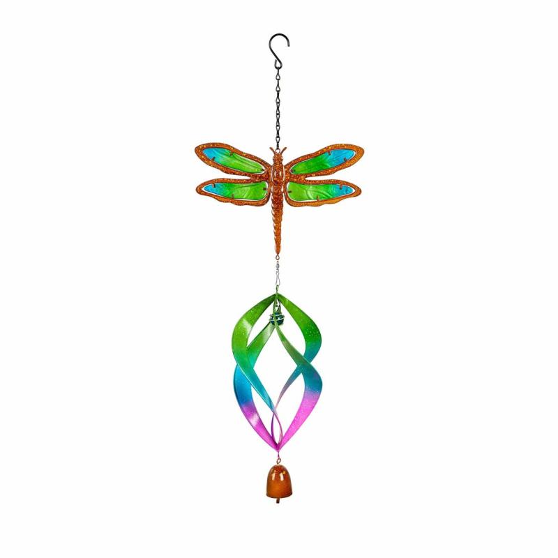 Mobiles & Suncatchers |   Dragonfly Spinning Hanging Décor, 5.9"W x 28.34"H x 11.81"D Mobiles & Suncatchers Mobiles & Suncatchers