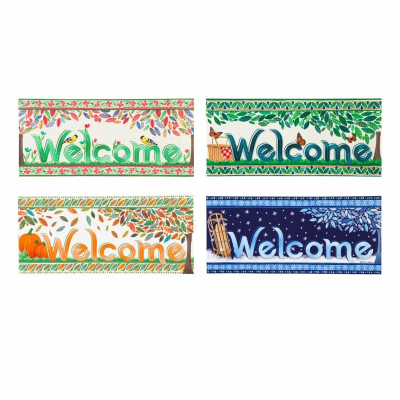 Sassafras Doormats |   4 Season Trees Sassafras Mat, Set Of 4, 0.25"W x 10"H x 22"D Door Mats Sassafras Doormats