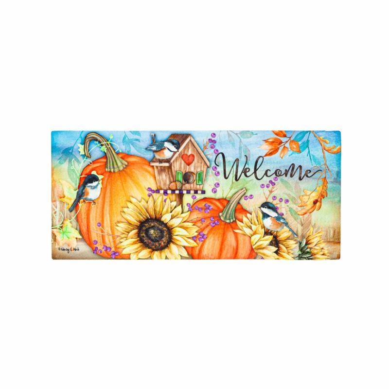 Sassafras Doormats |   Autumn Greetings Sassafras Switch Mat, 22"W x 10"H x 0.25"D Door Mats Sassafras Doormats