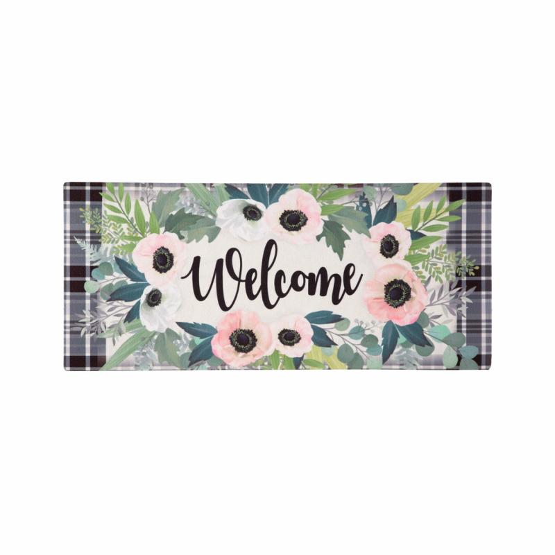 Sassafras Doormats |   Beautiful Floral Welcome Sassafras Switch Mat, 22"W x 10"H x 0.25"D Door Mats Sassafras Doormats