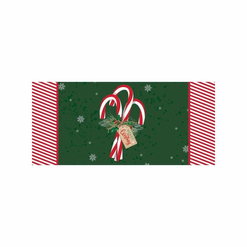 Sassafras Doormats |   Candy Cane Sassafras Mat, 22"W x 10"H x 0.25"D Door Mats Sassafras Doormats