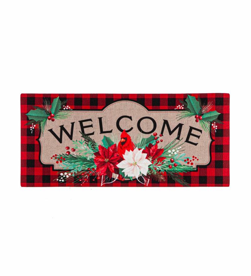 Sassafras Doormats |   Christmas Joy Sassafras Mat, 22"W x 10"H x 0.25"D Door Mats Sassafras Doormats