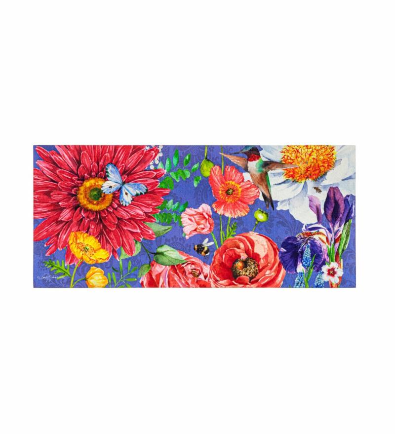 Sassafras Doormats |   English Garden Florals Sassafras Switch Mat, 22"W x 10"H x 0.25"D Door Mats Sassafras Doormats