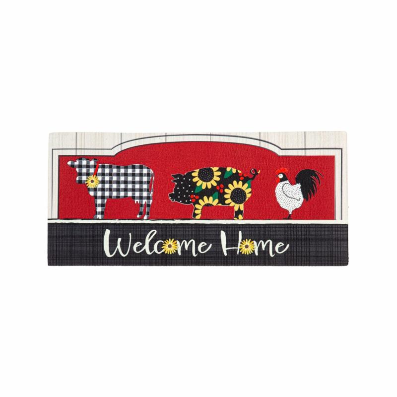 Sassafras Doormats |   Farm Friends Sassafras Switch Mat, 22"W x 10"H x 0.25"D Door Mats Sassafras Doormats