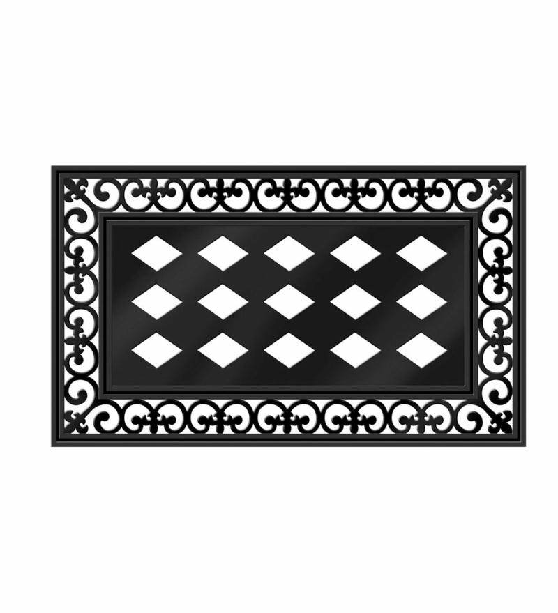 Sassafras Doormats |   Fleur Scroll Sassafras Mat Tray, 17.72"W x 29.92"H x 0.32"D Sassafras Doormats