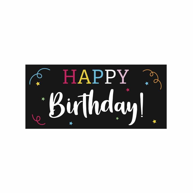 Sassafras Doormats |   Happy Birthday Sassafras Switch Mat, 22"W x 10"H x 0.25"D Door Mats Sassafras Doormats