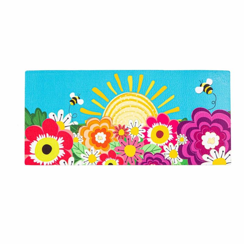 Sassafras Doormats |   Hello Sunshine Sassafras Switch Mat, 22"W x 10"H x 0.25"D Door Mats Sassafras Doormats