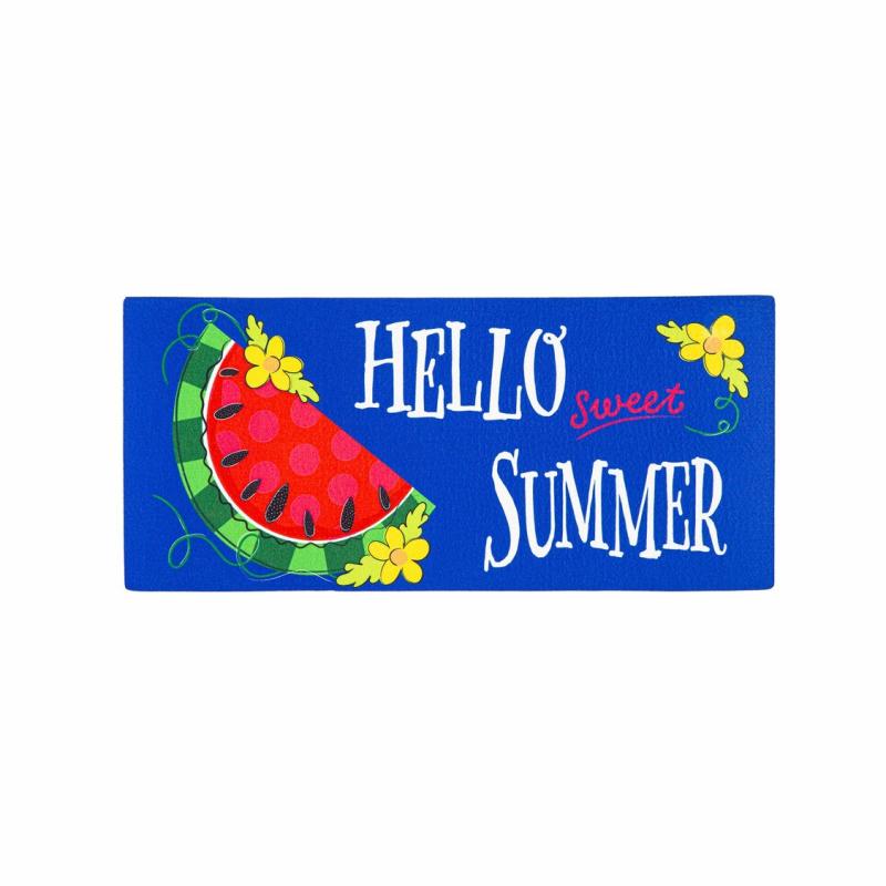 Sassafras Doormats |   Hello Sweet Summer Sassafras Switch Mat, 22"W x 10"H x 0.25"D Door Mats Sassafras Doormats