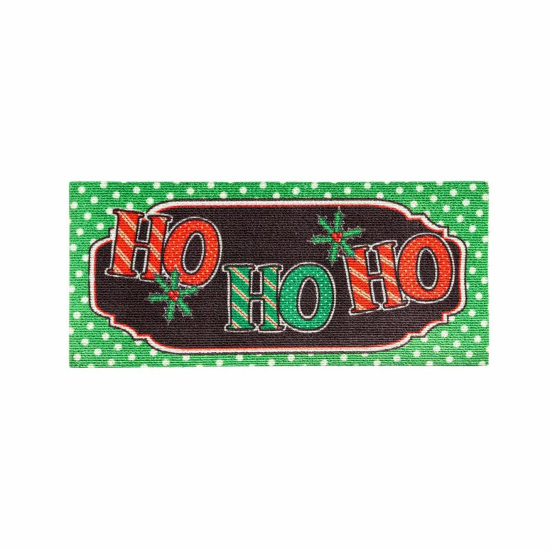 Sassafras Doormats |   Ho Ho Ho Textured Sassafras Switch Mat, 0.25"W x 10"H x 22"D Door Mats Sassafras Doormats