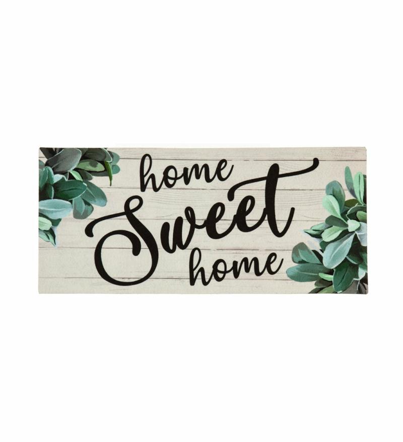 Sassafras Doormats |   Home Sweet Home Eucalyptus Sassafras Switch Mat, 22"W x 10"H x 0.25"D Door Mats Sassafras Doormats