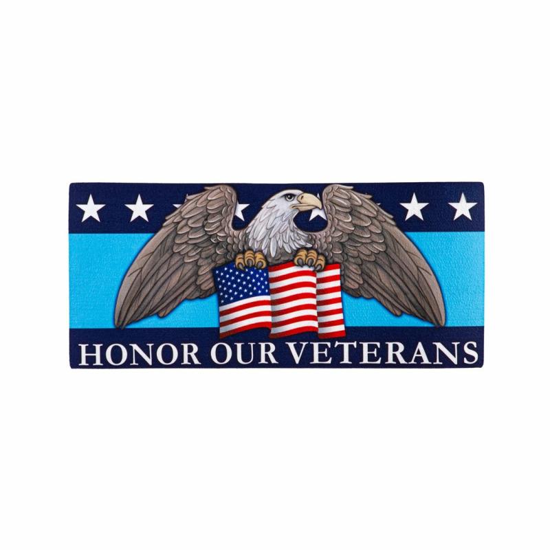 Sassafras Doormats |   Honor Our Veterans Sassafras Switch Mat, 22"W x 10"H x 0.25"D Door Mats Sassafras Doormats