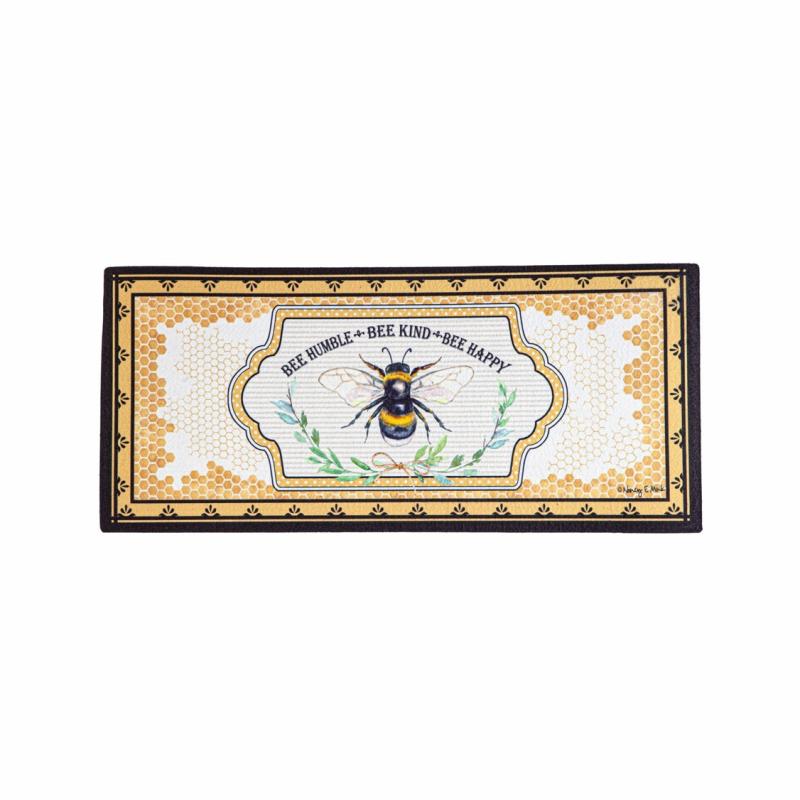 Sassafras Doormats |   Humble Bee Sassafras Switch Mat, 22"W x 10"H x 0.25"D Door Mats Sassafras Doormats