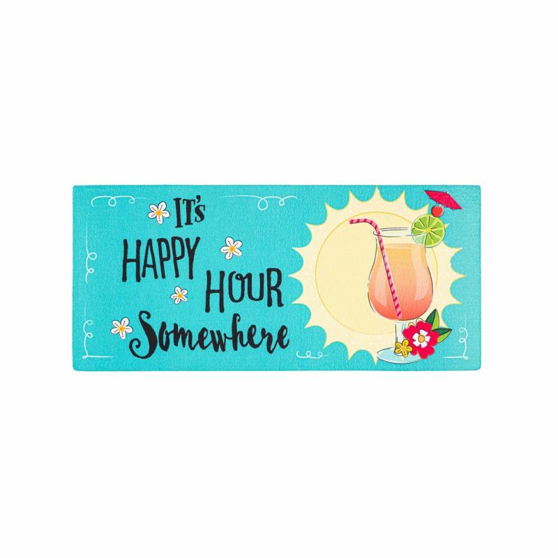 Sassafras Doormats |   It’s Happy Hour Somewhere Sassafras Switch Mat, 22"W x 10"H x 0.25"D Door Mats Sassafras Doormats