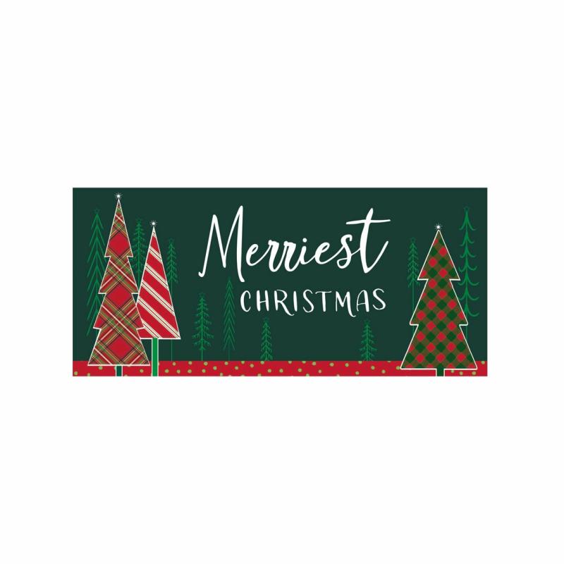 Sassafras Doormats |   Merriest Christmas Tree Sassafras Mat, 22"W x 10"H x 0.25"D Door Mats Sassafras Doormats