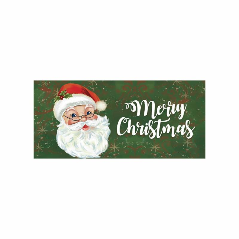 Sassafras Doormats |   Merry Santa Sassafras Mat, 22"W x 10"H x 0.2"D Door Mats Sassafras Doormats