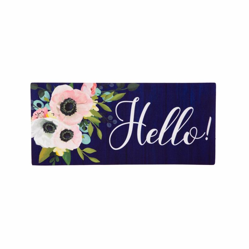 Sassafras Doormats |   Oh Hello Sassafras Switch Mat, 22"W x 10"H x 0.25"D Door Mats Sassafras Doormats