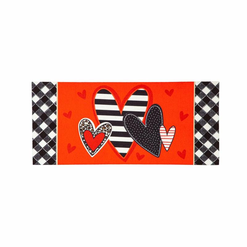 Sassafras Doormats |   Patterned Heart Sassafras Switch Mat, 0.2"W x 10"H x 22"D Door Mats Sassafras Doormats