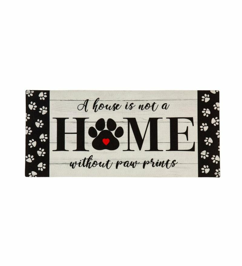 Sassafras Doormats |   Paw Prints Sassafras Switch Mat, 22"W x 10"H x 0.25"D Door Mats Sassafras Doormats