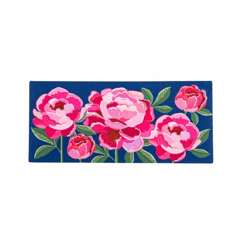 Sassafras Doormats |   Peony Garden Welcome Sassafras Switch Mat, 22"W x 10"H x 0.2"D Door Mats Sassafras Doormats