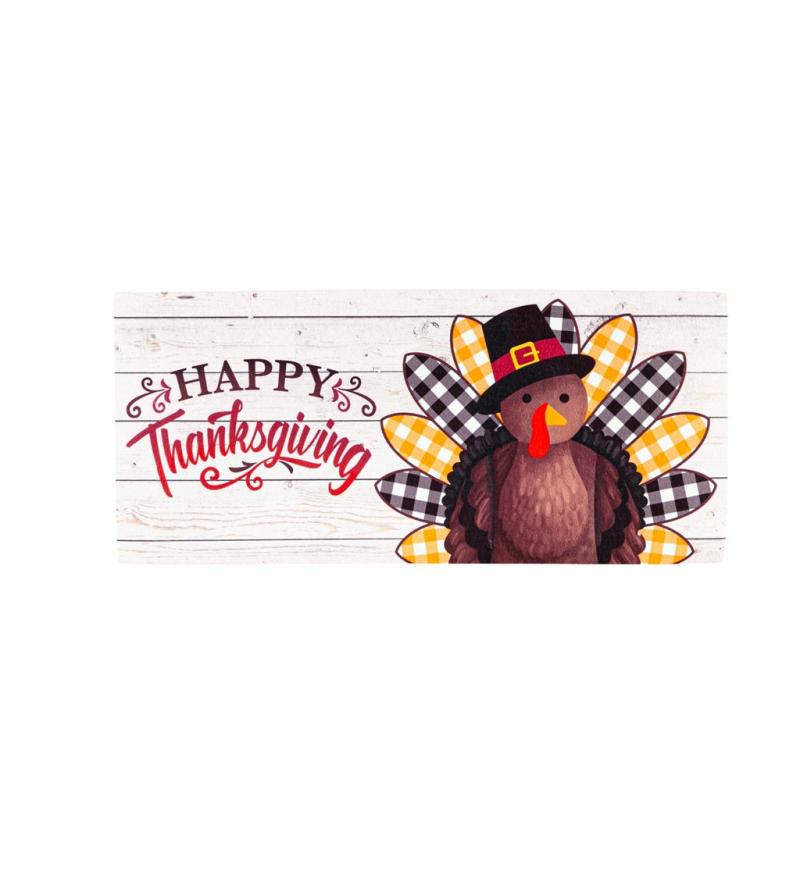 Sassafras Doormats |   Pilgrim Turkey Sassafras Switch Mat, 22"W x 10"H x 0.25"D Door Mats Sassafras Doormats