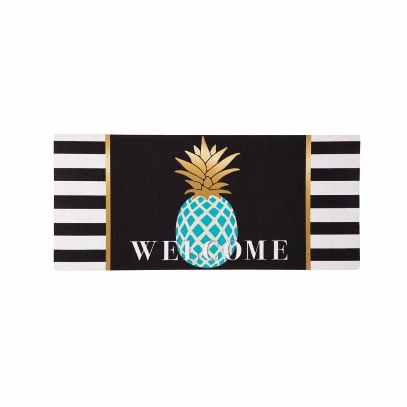 Sassafras Doormats |   Pineapple Sassafras Switch Mat, 22"W x 10"H x 0.25"D Door Mats Sassafras Doormats