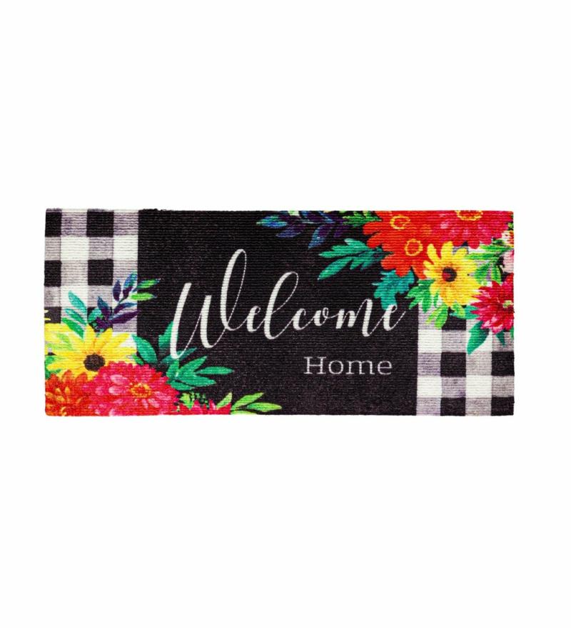 Sassafras Doormats |   Summer Bloom Textured Sassafras Switch Mat, 0.25"W x 10"H x 22"D Door Mats Sassafras Doormats