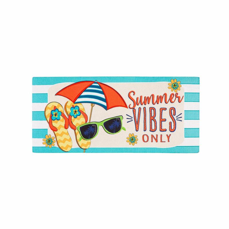 Sassafras Doormats |   Summer Vibes Only Sassafras Switch Mat, 22"W x 10"H x 0.25"D Door Mats Sassafras Doormats