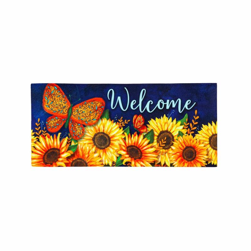 Sassafras Doormats |   Sunny Autumn Welcome Sassafras Switch Mat, 22"W x 10"H x 0.25"D Door Mats Sassafras Doormats