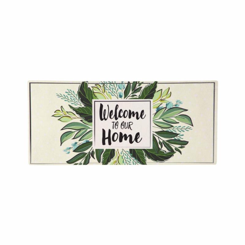 Sassafras Doormats |   Welcome To Our Home Sassafras Switch Mat, 22"W x 10"H x 0.25"D Door Mats Sassafras Doormats