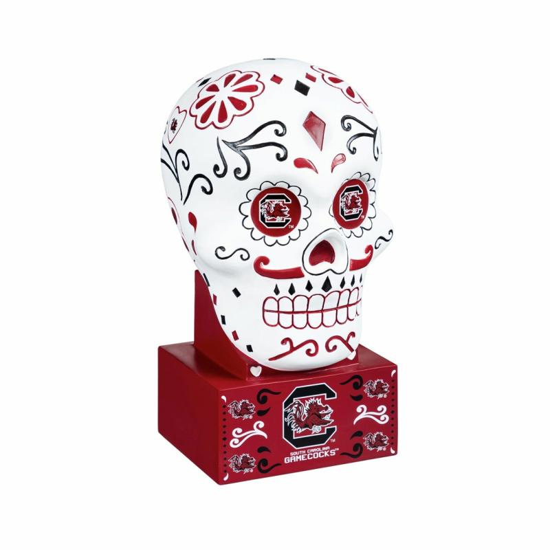 Statues & Sculptures |   University Of South Carolina Sugar Skull Statue, 6"W x 10.25"H x 5.25"D Garden Decor Statues & Sculptures