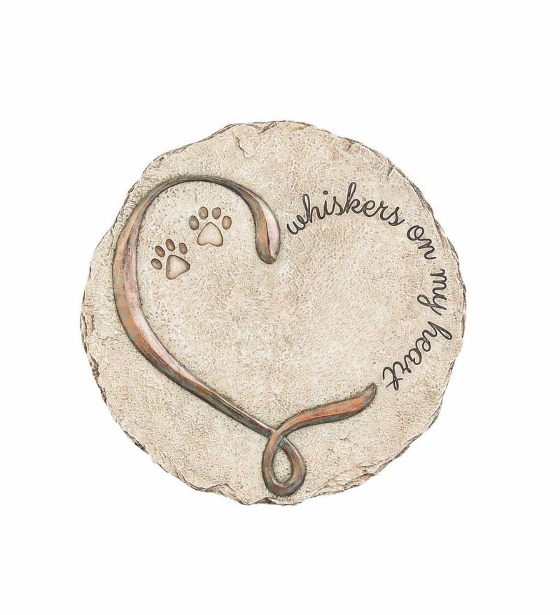 Statues & Sculptures |   Whiskers On My Heart Garden Stone, 0.5"W x 11"H x 11"D Garden & Memorial Stones Garden & Memorial Stones