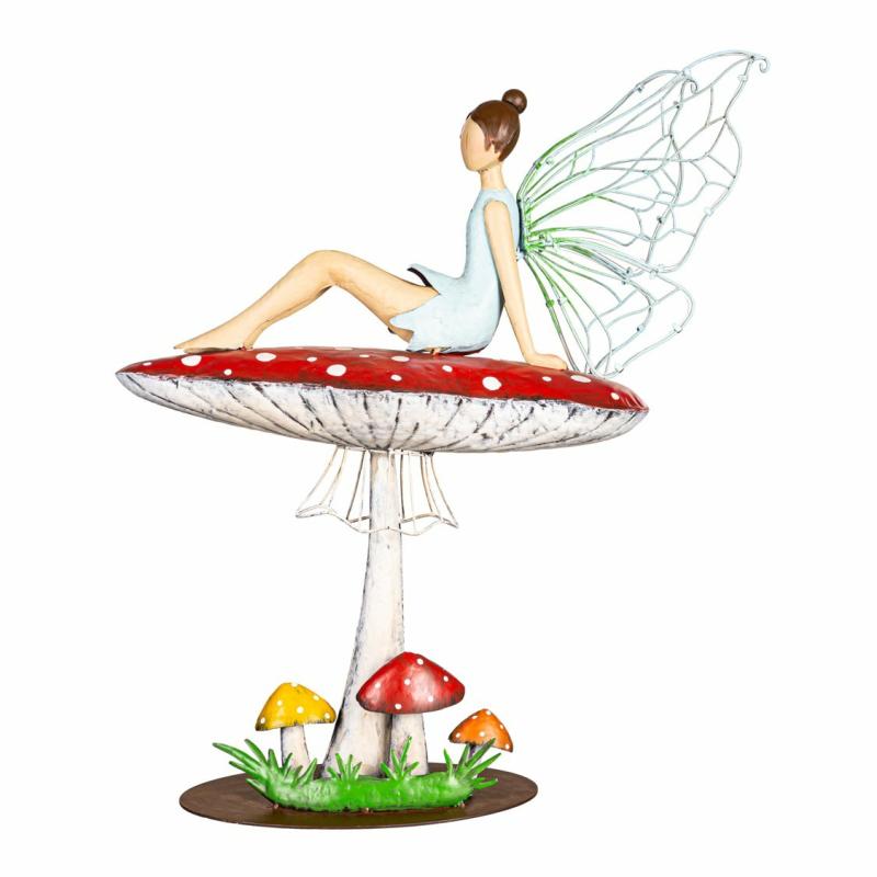 Statues & Sculptures |   Fairy Metal&Acrylic Statue, 6.25"W x 23"H x 18.5"D Garden Decor Statues & Sculptures