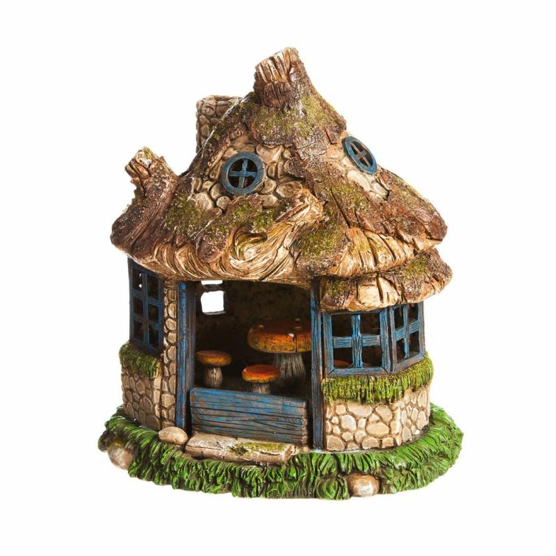 Statues & Sculptures |   View In The Village Lighted Fairy House, 9"W x 7.25"H x 6.25"D Garden Decor Statues & Sculptures