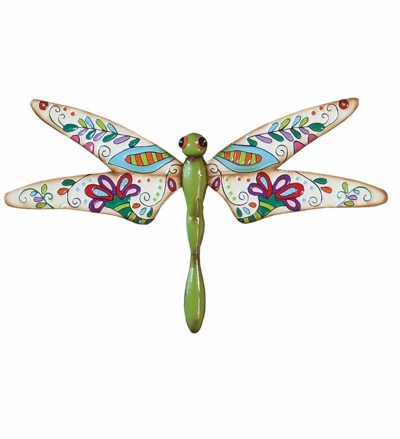 Wall Art |   Boho Dragonfly, Cream/Green, 23.62"W x 14.57"H x 1.18"D Home Decor Wall Art