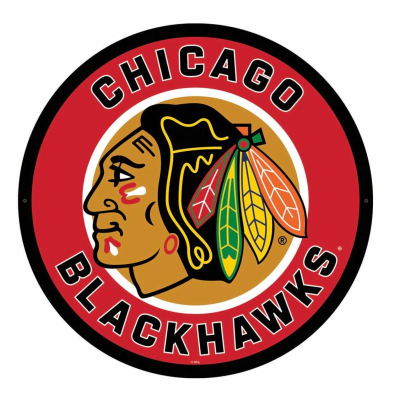 Wall Art |   Chicago Blackhawks Led Round Wall Décor, 23"W x 0.38"H x 23"D Home Decor Wall Art