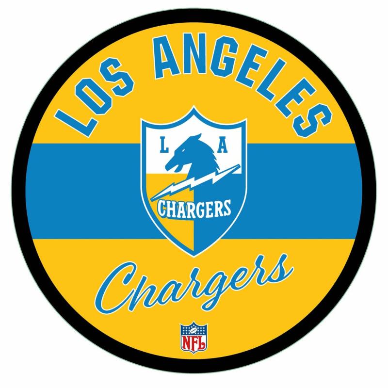 Wall Art |   Los Angeles Chargers Vintage Led Round Wall Décor, 23"W x 0.38"H x 23"D Home Decor Wall Art