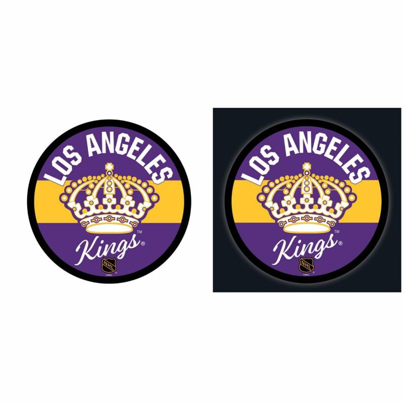 Wall Art |   Los Angeles Kings Hockey Led Round Vintage Wall Décor, 23"W x 0.38"H x 23"D Home Decor Wall Art