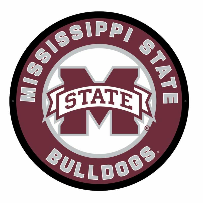 Wall Art |   Mississippi State University Led Round Wall Décor, 23"W x 0.38"H x 23"D Home Decor Wall Art