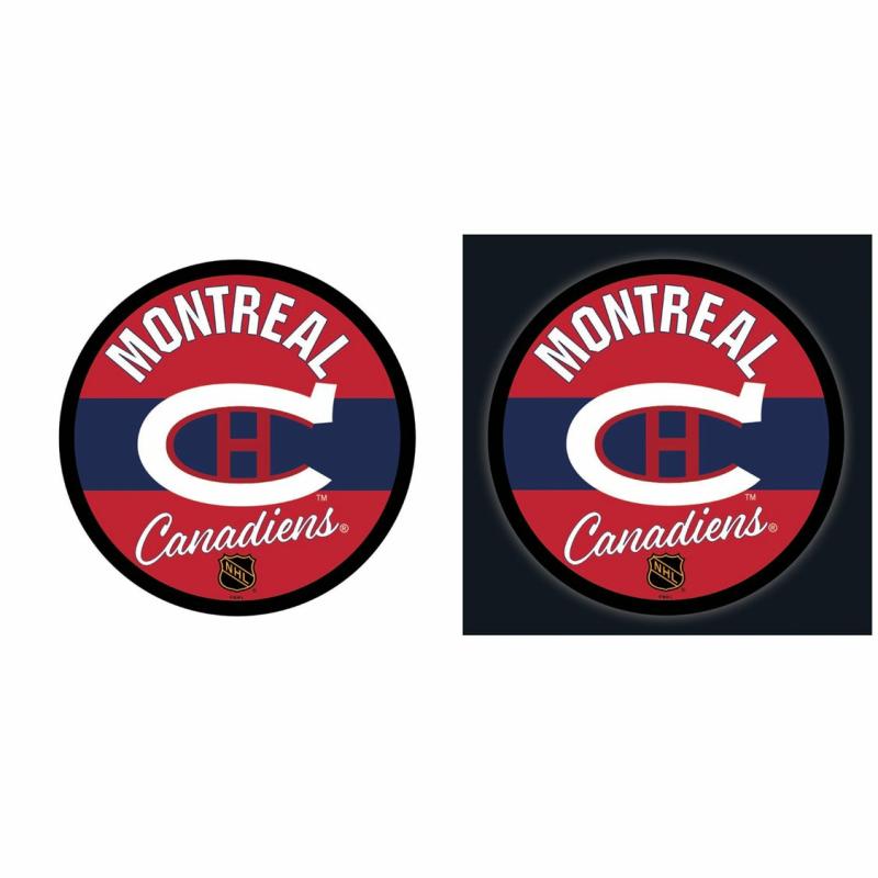 Wall Art |   Montreal Canadiens Hockey Led Round Vintage Wall Décor, 23"W x 0.38"H x 23"D Home Decor Wall Art