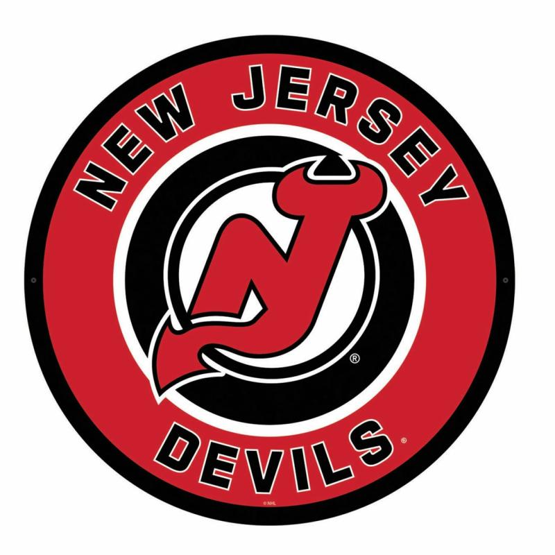 Wall Art |   New Jersey Devils Led Round Wall Décor, 23"W x 0.38"H x 23"D Home Decor Wall Art