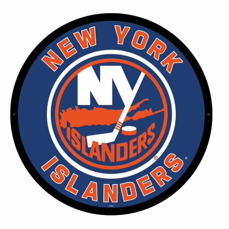 Wall Art |   New York Islanders Led Round Wall Décor, 23"W x 0.38"H x 23"D Home Decor Wall Art