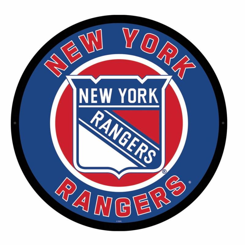 Wall Art |   New York Rangers Led Round Wall Décor, 23"W x 0.38"H x 23"D Home Decor Wall Art