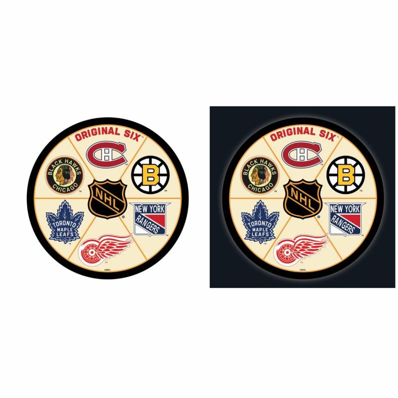 Wall Art |   Nhl Original 6 Led Large Round Wall Décor, 23"W x 0.38"H x 23"D Home Decor Wall Art