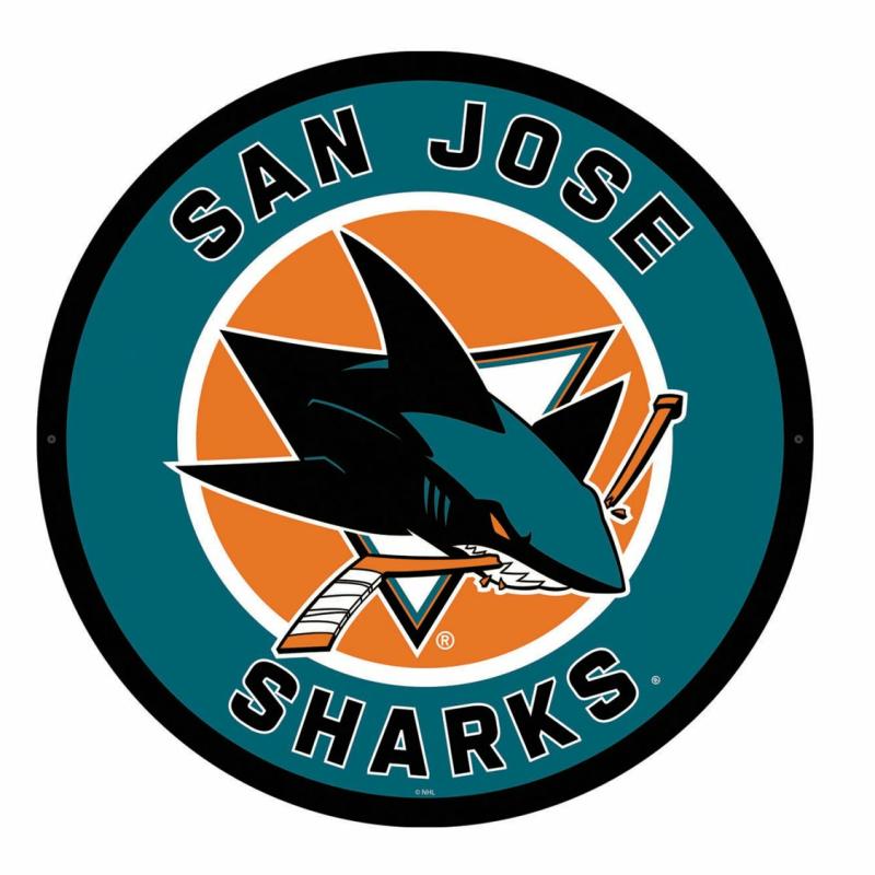 Wall Art |   San Jose Sharks Led Round Wall Décor, 23"W x 0.38"H x 23"D Home Decor Wall Art