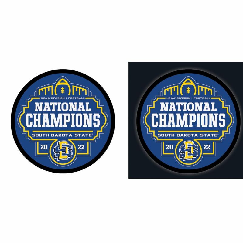 Wall Art |   South Dakota State University National Champions Led Round Wall Décor, 23"W x 0.38"H x 23"D Home Decor Wall Art