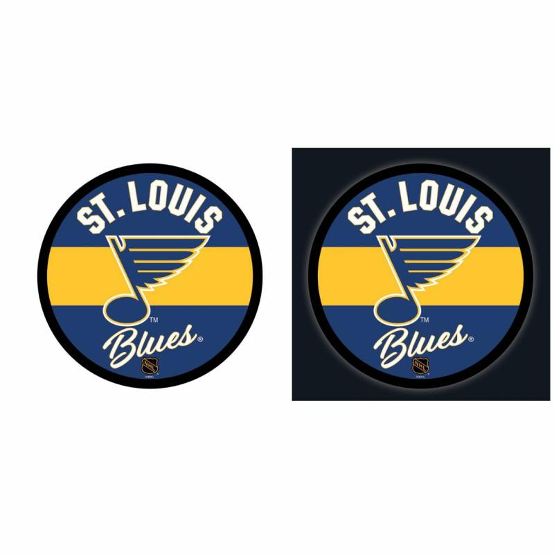 Wall Art |   St. Louis Blues Hockey Led Round Vintage Wall Décor, 23"W x 0.38"H x 23"D Home Decor Wall Art