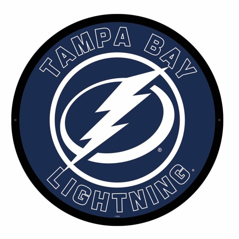 Wall Art |   Tampa Bay Lightning Led Round Wall Décor, 23"W x 0.38"H x 23"D Home Decor Wall Art